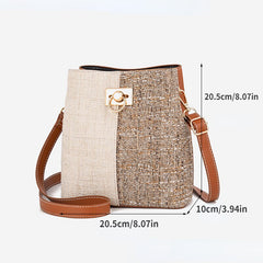 Women's Small Crossbody Bucket Bag Vegan Leather Circle Buckle Shoulder Bag Purse