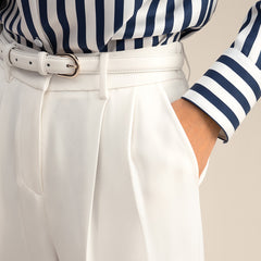 Silk Wide Leg Casual  Pants for Women Premium 40 Momme Heavy Silk Elastic Waist Trousers