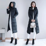 Women's Long Hooded Puffer Coat – Winter Essential - Plus Sizes