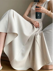 Vintage Women's Party Dress Sleeveless Casual A-Line Elegant Chic Party Dress