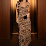 Leopard Print Satin Slip Dress