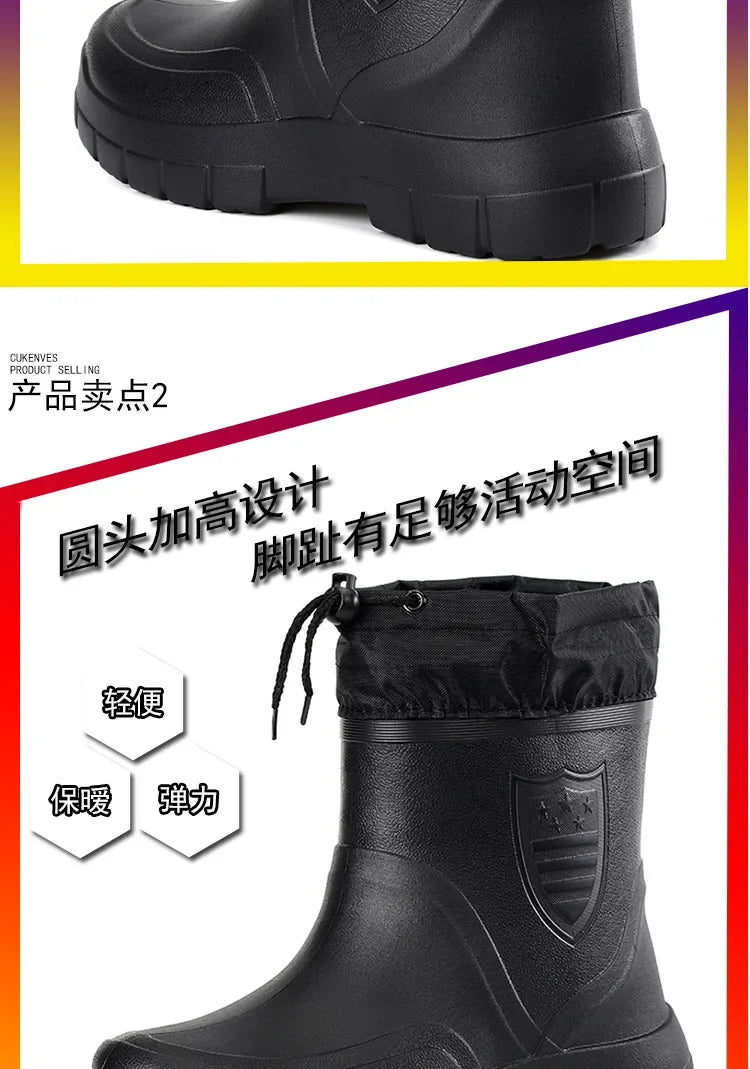 Unisex Ultra-Warm Insulated Winter Ankle Boots with Non-Slip Sole Waterproof