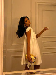 Asymmetrical One-Shoulder Hollow Out Mini Dress