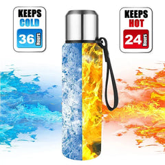 Large Capacity Stainless Steel Thermos Portable Vacuum Flask Insulated Thermos with Laynard Handle Thermos Bottle Hot and Cold