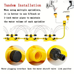 Water Sprinkler 360° Automatic Rotating Trigeminal Sprinkler For Irrigation Rotating Sprinkler Sprinkler Sprayer Lawn Watering Gardening