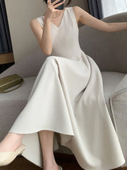 Vintage Women's Party Dress Sleeveless Casual A-Line Elegant Chic Party Dress