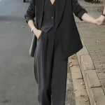 Women's 3-Piece Business Pant Suit Elegant Blazer Vest & Pant Set Boutique Fashion Office Apparel