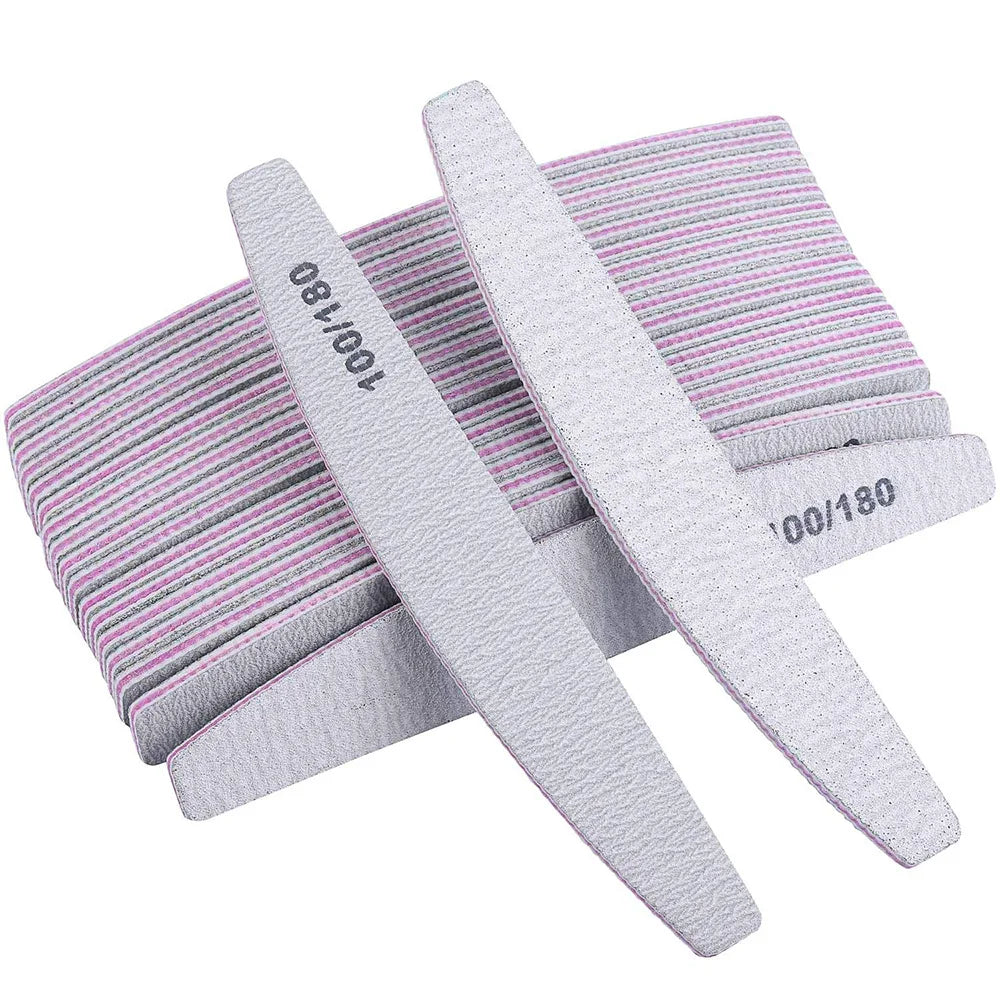 5-10Pcs/Lot Nail File Mix Color Nail Shaper 80/100 Grit Professional Sandpaper Cuticle Remover Buffer Files Manicure Tool