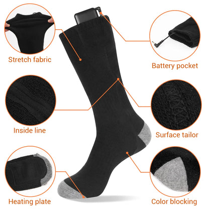 Heated Socks with battery black