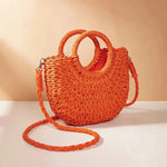 Handwoven Straw Purse orange