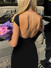 Backless Maxi black dress