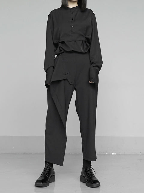 Elastic Waist Pleated Trousers Women Above Ankle Long Casual Comfortable Fashion Pants