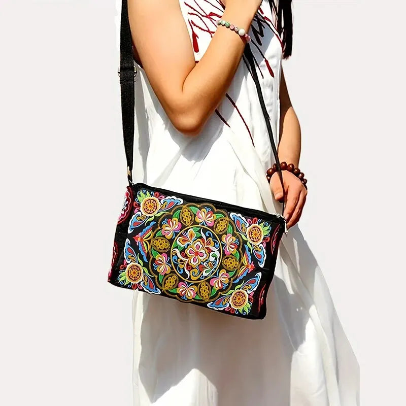 Embroidered Crossbody Bag 