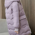 Women's Winter Jacket Long Down Padded Coat Thick Warm Hooded 3/4 Length Oversized Jacket