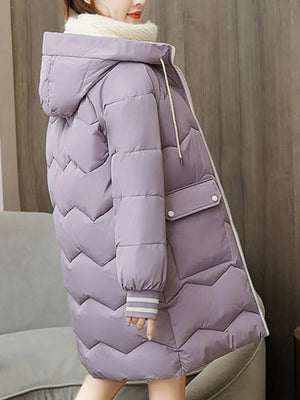 Women's Winter Jacket Long Down Padded Coat Thick Warm Hooded 3/4 Length Oversized Jacket
