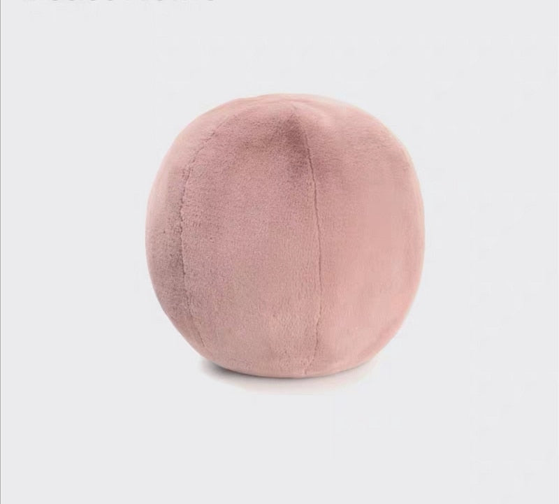 Soft Nordic Pillow Ball-Shaped Solid Stuffed Plush Pillow for Sofa Seat Decorative Cushion Home Office