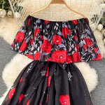 Summer Midi Dress black floral