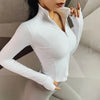 Women's Autumn Sport Jacket Long Sleeve Zipper Fitness Yoga Top Workout Gym Activewear