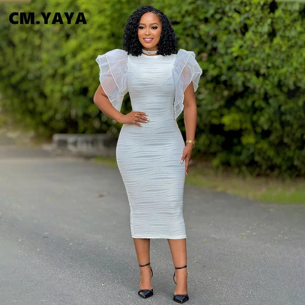 Bodycon Midi Dress  white