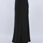 Elegant Satin Black Trumpet Skirts Boutique Fashion High Waist Skirts for Women Office Long Skirt All Seasons