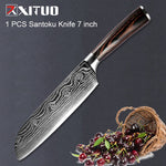 Chef's Kitchen Knife Set Japanese Stainless Steel Sanding Laser Pattern Knives