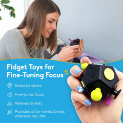 12-Sided Fidget Cube Toys Anti-Stress Antistress Sensory Toys For Children Kids Adults Autism ADHD OCD Anxiety Relief Improves Focus