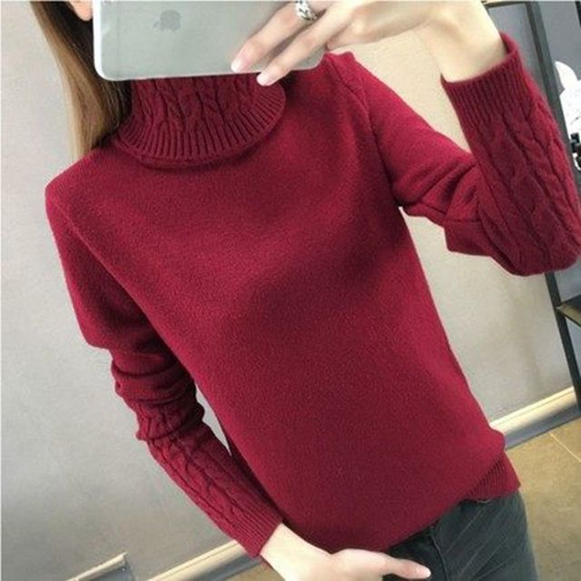 Turtleneck Pullovers Long Sleeve Sweater