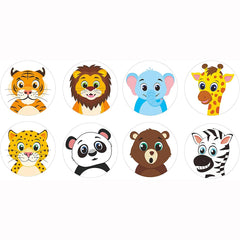 50-500pcs Cartoon Animal Sticker Labels for Children Thank You Stickers Cute Toy Game Tag DIY Gift Sealing Label Decoration Supplies