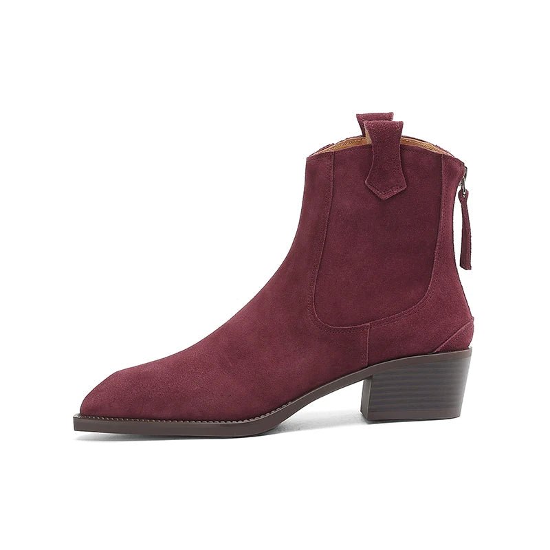 Suede Ankle Boot burgundy
