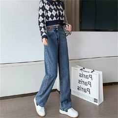 Women's Baggy Jeans Vintage High Waist Jeans Streetwear Denim Wide Pants
