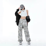 Women's Camouflage Cargo Pants Hip Hop Oversized Streetwear Spring Autumn Straight New Wide Leg High Street Fashion Casual Trousers