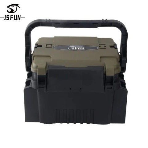 Tackle box with JSFUN branding on a white background