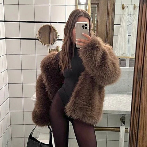Luxury Brand Eco-Coat Faux Fur Women's Winter Jacket 