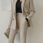 Women's Elegant Pant-Suit 2 Piece Set Business Blazer and Trousers