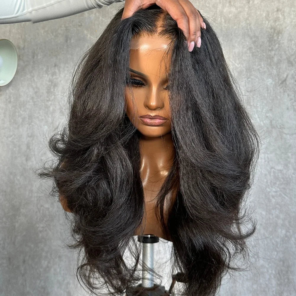 Luxury Kinky Straight Lace Front Wig – Natural Look, Full Volume & Soft Texture