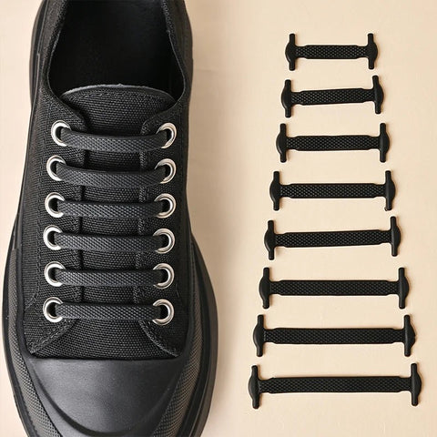 Shoelaces No-Tie Silicone 16-Piece 12 Colors Elastic Lazy Creative Rubber Lace Kids Adults Sneakers