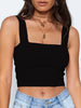 Square Collar Crop Top Women Slim Sleeveless Irregular Exposed Navel Casual Summer Fashion