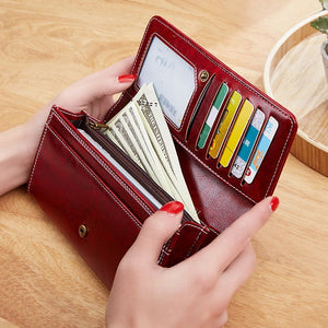 Women's Faux Leather Wallet Luxury Long Rectangular Wallet Boutique Fashion Purse Money Bag Card Holder