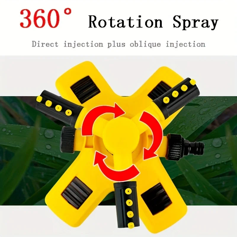 Water Sprinkler 360° Automatic Rotating Trigeminal Sprinkler For Irrigation Rotating Sprinkler Sprinkler Sprayer Lawn Watering Gardening