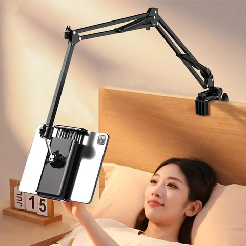 Tablet Holder Stand Bed 90cm Metal Arm 360° Rotating Mount iPad Phone Bracket 4.5-11 Inch Devices