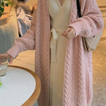 Women's Long Knitted Cardigan Oversized Jacket Cozy Warm Long Sleeve Cardigan