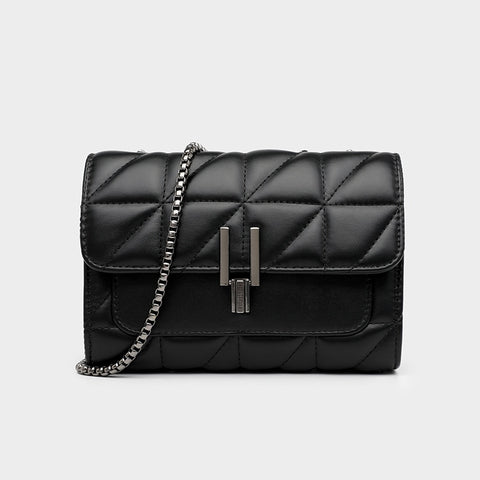 Vegan Leather Chain Shoulder Bag Women Luxury Chic Trendy Messenger Casual Fashion Handbag