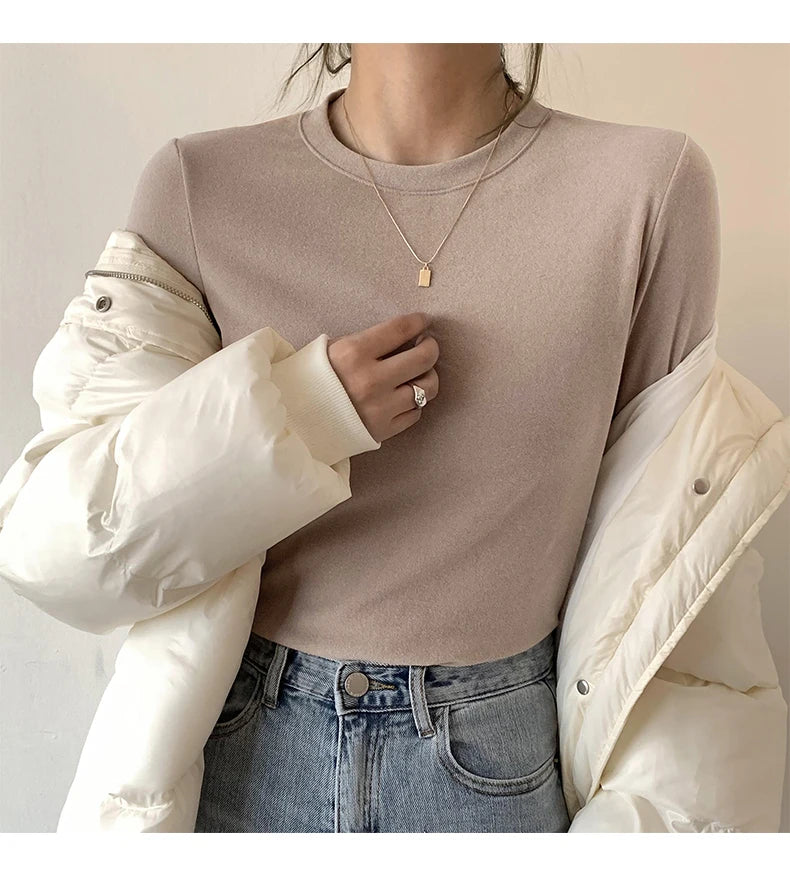 Women's Sweater Fall Winter Apparel Pullovers Long Sleeve Tube Knitted Top