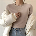 Women's Sweater Fall Winter Apparel Pullovers Long Sleeve Tube Knitted Top