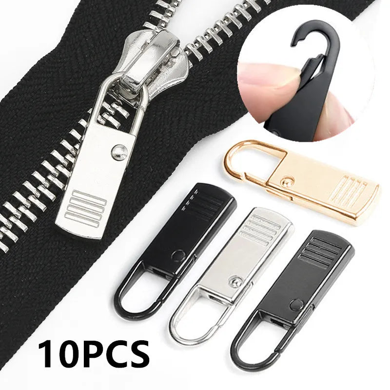 5-Pack Zipper Slider Pulls Instant Zipper Repair Kit Replacement For Broken Buckle Travel Bag Suitcase Zipper Head DIY Sewing Craft