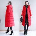 Women's Long Hooded Puffer Coat – Winter Essential - Plus Sizes