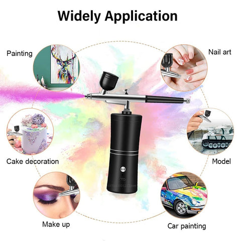 Nail Airbrush Kit Portable Compressor Air Brush Nail Art Paint Painting Professional Tools Set