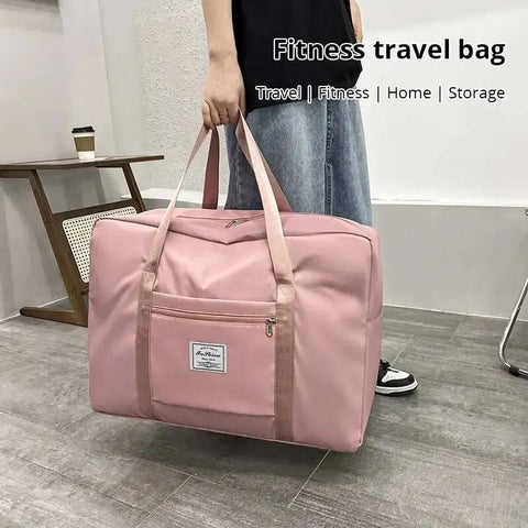 Travel Bag Large Capacity Zipper Portable Sports Gym Handbag Pink Blue Grey Multi-Size Versatile