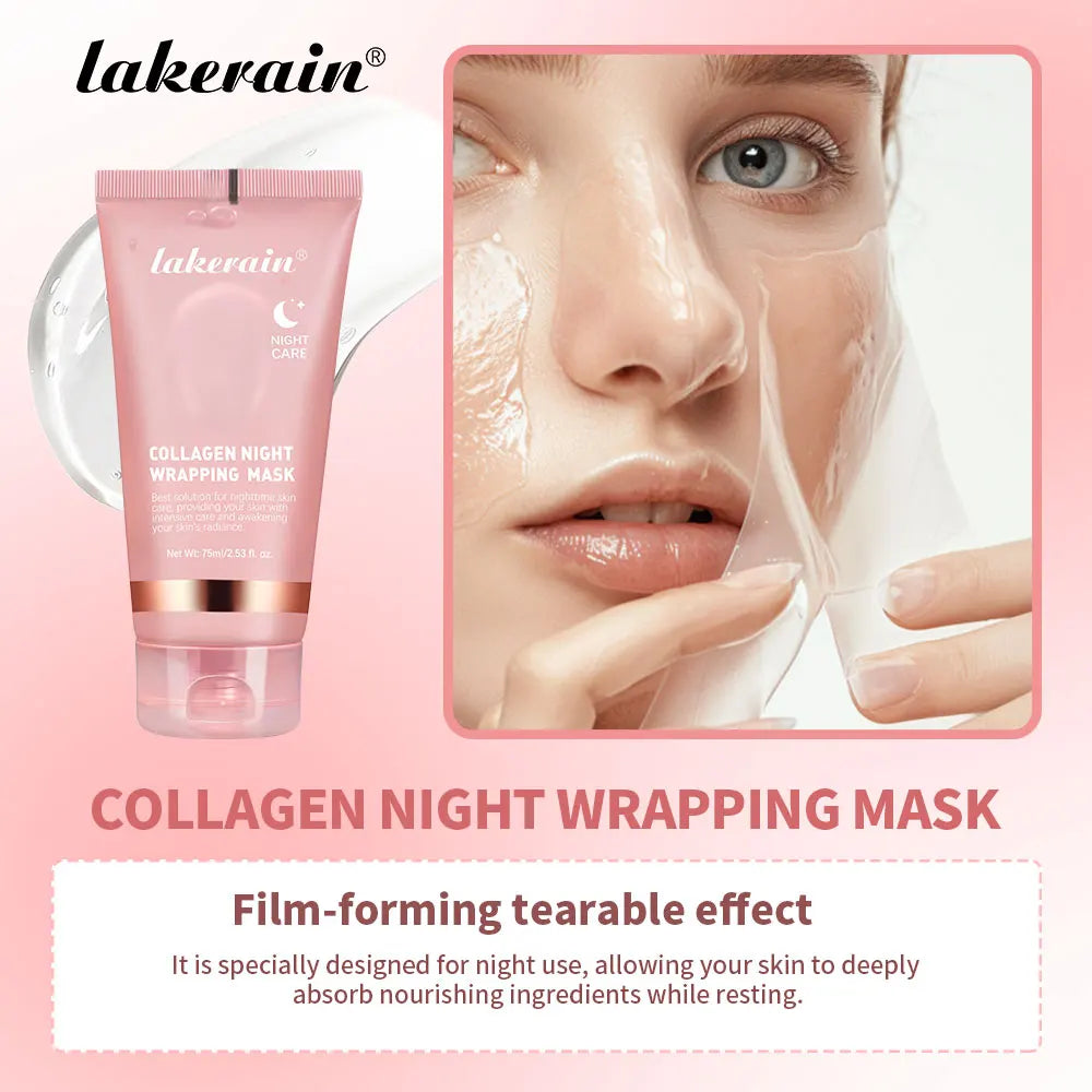 Night Collagen Wrapping Mask – Rejuvenation, Moisturizing & Brightening Face Mask for Glowy, Elastic Skin