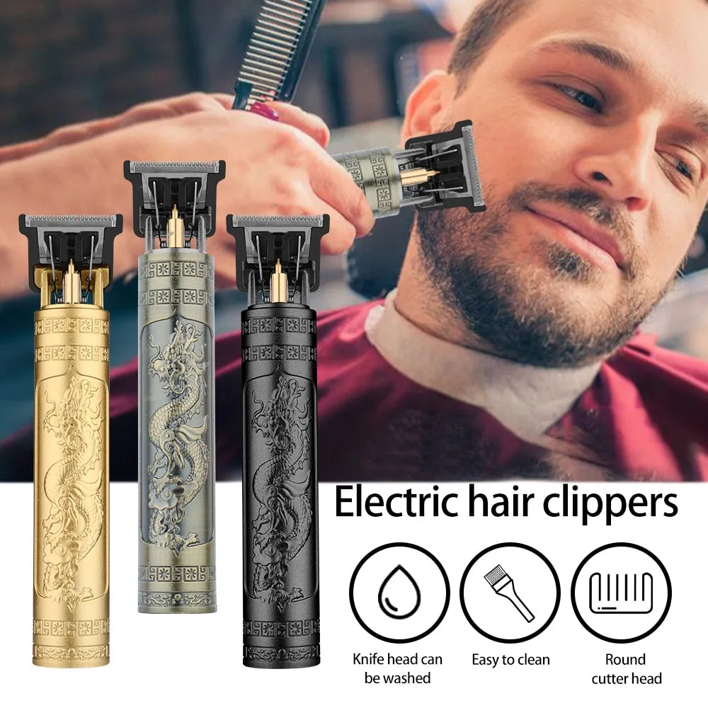 Vintage Electric Hair Clipper Hair Cutting Machine Professional Men's Shaver Rechargeable Barber Trimmer for Men